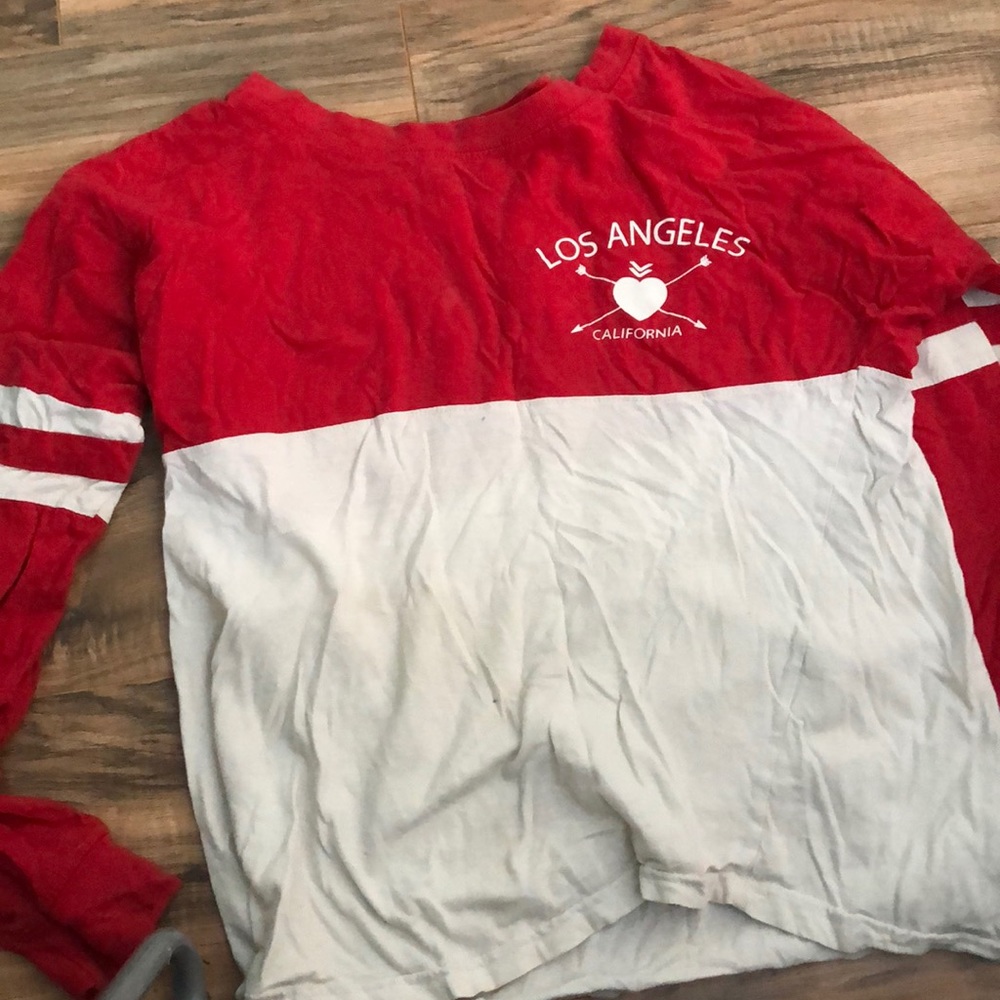 Red and white shirt